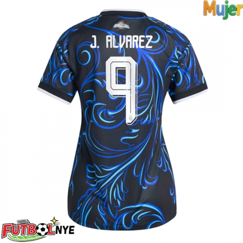 Camiseta Argentina Julian Alvarez #9 Visitante Equipación para mujer Mundial 2026 manga corta